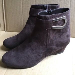 Brown suede boots